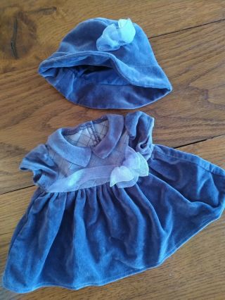 American Girl Bitty Baby Doll Clothes Purple Velvet Dress Outfit Winter Party