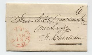 1837 Dayton Ohio Red Cds Stampless Folded Letter [5251.  154]