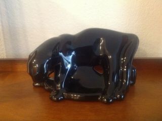 Frankoma Pottery Black Puma Bookend/figurine 119