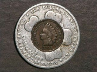 Usa - 1901 Colorado Encased Cent 