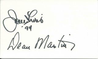 Dean Martin & Jerry Lewis Uncommon Hand Signed Autographed Card