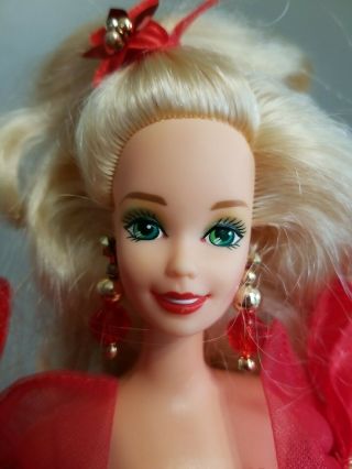 Happy Holidays Barbie Doll Blonde Green Eyes Cute