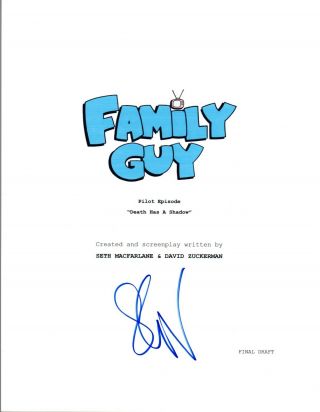 Seth Green Signed Autographed Family Guy Pilot Episode Script Vd