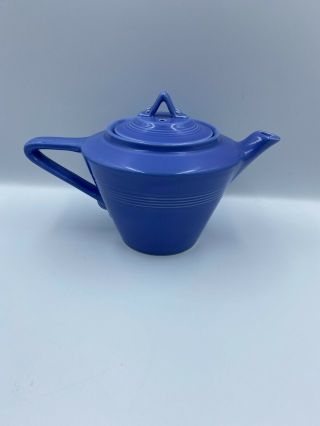 Vintage Homer Laughlin Harlequin Mauve Blue Teapot With Lid