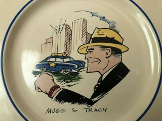 Vintage 1950 Homer Laughlin Dick Tracy Plate,  Century Comics Fiestaware Fiesta 2