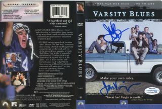 James Van Der Beek & Jon Voight " Varsity Blues " Autograph Signed Dvd Cover Acoa