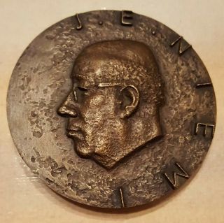 Finland Finnish Massive Huge Heavy Very Rare Medal J.  E.  Niemi Politics