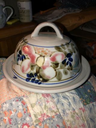 Highland Stoneware Scotland Floral Cheese Butter Dome Dish (dd)