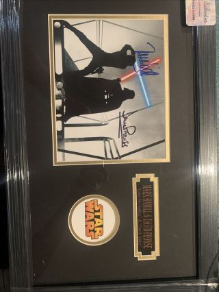 Star Wars Dave Prowse & Mark Hamill Darth Vader Luke Skywalker Signed Photo