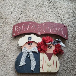 Raggedy Ann And Andy Plaque Wood Wall Hanging Wall Decor Raggedy Ann Collector