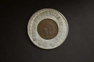 1907 Coney Island Ny Encased Indian Head Cent Souvenir 1907 Penny