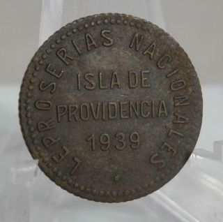 Venezuela Isla De Providencia 1939 Bs 12 1/2 Bolivar Leper Colony Token C1784
