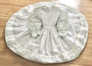 Vintage Toddler Doll Dress 2 Piece Floral Dress & White Pinafore Play Pal