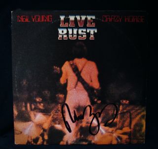 Neil Young & Crazy Horse Autographed Live Rust Double Album Near