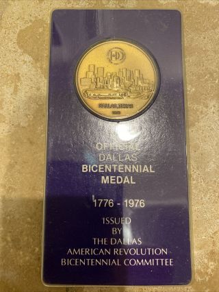 1976 Dallas Texas Official Bicentennial American Revolution Bronze Medal Coin