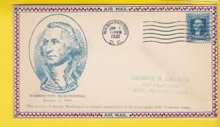 George Washington 5c 710 Us First Day Cover 1932 Roessler Cachet Fdc