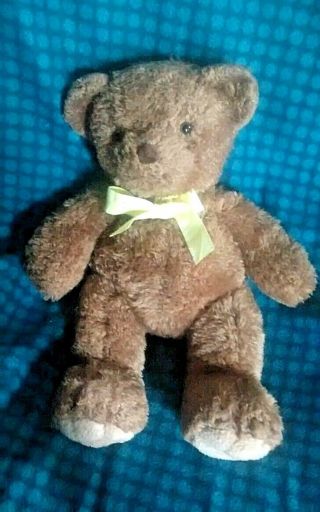 Carters Brown Teddy Bear With Yellow Bow 18 Inches Tall Plush Animal Big Cuddly