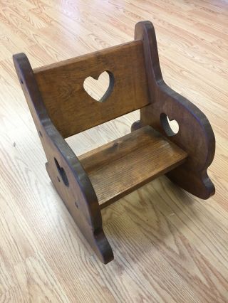Rustic Solid Wood Rocking Chair For 18” Doll/teddy Bear
