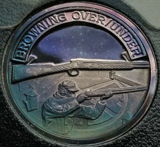 Nra Browning Over / Under Rifle.  999 Silver Medal 4k Minted Rainbow Toned ☆