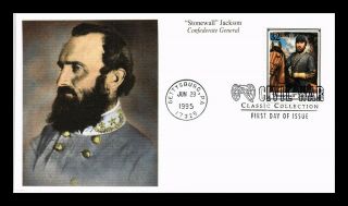 Dr Jim Stamps Us Stonewall Jackson Civil War Mystic Unsealed First Day Cover