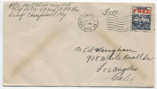 1943 Camp Campbell Ky " For Victory " Franking Label [4860]