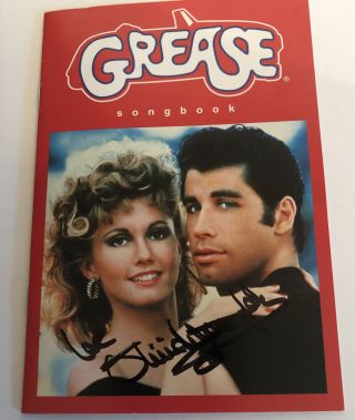Grease Songbook Autographed By Olivia Newton John 2004