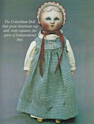 26 " Oil Painted Face Rag/folk Art/columbia Cloth Body Doll Pattern Susan Fosnot