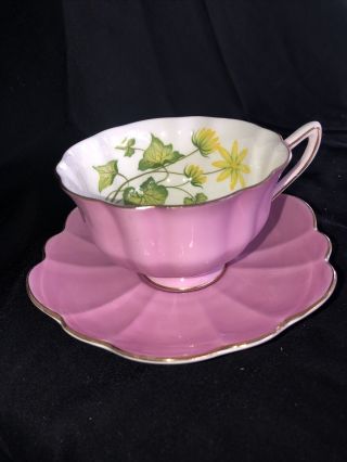 Rare Shelley Pretty Pink Stratford Wild Flowers Cup & Saucer