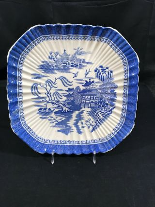 Antique Copeland Spode " Mandarin " Blue Willow Chelsea Shape Serving Cake Plate