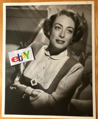 Joan Crawford Movie Star 40’s 50’s Autograph Vintage Signed 8x10 Dblweight Photo