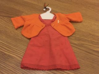 Retired American Girl Doll Lanie 2010 Butterfly Orange Cardigan & Dress W/ Clip