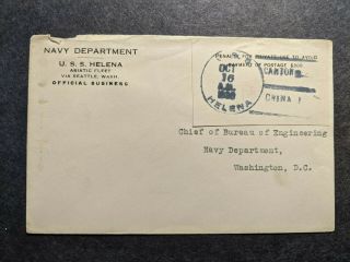 Uss Helena Pg - 9 Naval Cover Canton,  China Asiatic Fleet