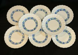 Copeland Spode Valencia Bread Plate Set Of 8 England Porcelain Grape Green Blue