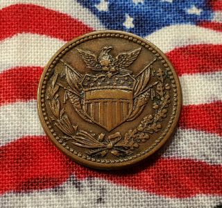 1863 Civil War Crossed Flags Drums And Double Cannons Patriot Union North Token