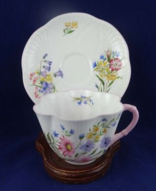 Shelley China Wild Flowers 13668 Pattern Cup & Saucer Set - Dainty Shape