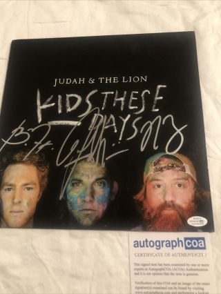 JUDAH & THE LION KIDS THESE DAYS SIGNED AUTOGRAPH VINYL ALBUM ACOA JUDAH AKERS 3