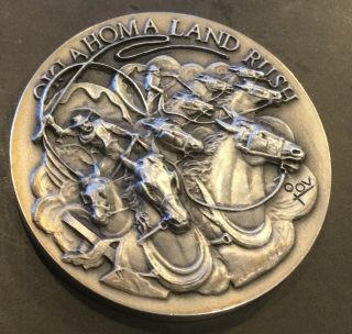 Longines Heritage Of The Golden West Oklahoma Land Rush Silver Coin Medal