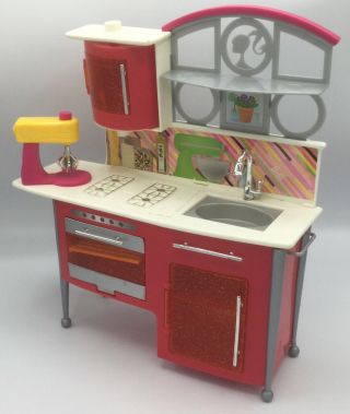 Mattel Barbie Kitchen Stove,  Oven,  Sink And Microwave With Stand Mixer 2009