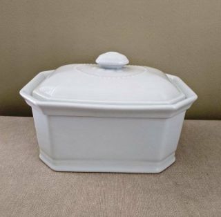 Rare Apilco France CLASSIC WHITE 6 Porcelain Pate Box with Lid 7 - 1/2 