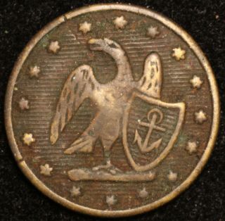 United States Navy Eagle Standing Shield With Anchor 15.  5mm C1830 Medal / Button