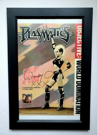 Plasmatics Wendy O Williams Autographed Framed Poster,  Coupe D 