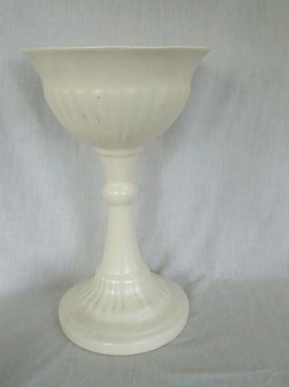 Vintage Haeger Pottery 15 " H Pedestal Planter Vase Pot Creamy White Usa 769