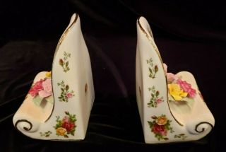 Royal Albert " Old Country Roses " Bone China Bookends 2 - Piece Set