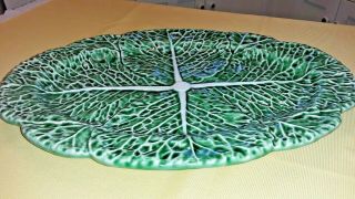 Bordello Pinheiro Large Oval Cabbage Leaf Platter Made In Portugal