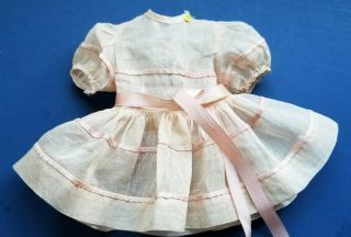 Terri Lee Tagged Pale Pink Organdy Doll Dress With Satin Sash Nearly