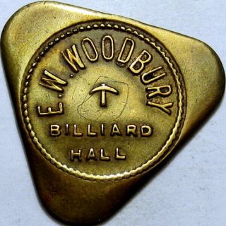 1930 Utica Illinois Good For Token Woodbury Billiard Hall Pool Unlisted Denom