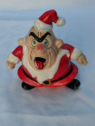 Vintage Kreiss Angry Psycho Ceramic Christmas Figurine Santa