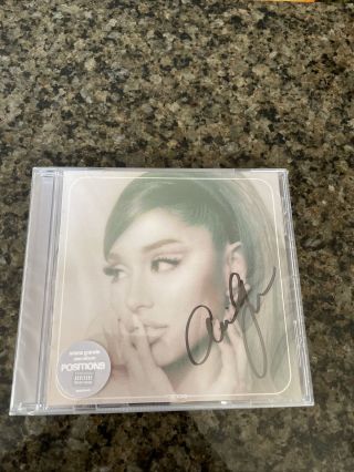 Ariana Grande Hand Signed Cd Positions Autographed In Hand Full Signature Rare
