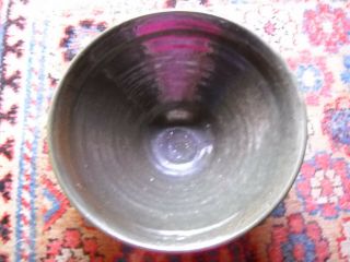 Large Vintage Deep Grey/blue Iridescent Jugtown Ware Nc Art Pottery Bowl