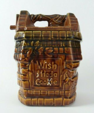 Vintage 1950s Mccoy Usa Wishing Well Porcelain Cookie Jar W/lid